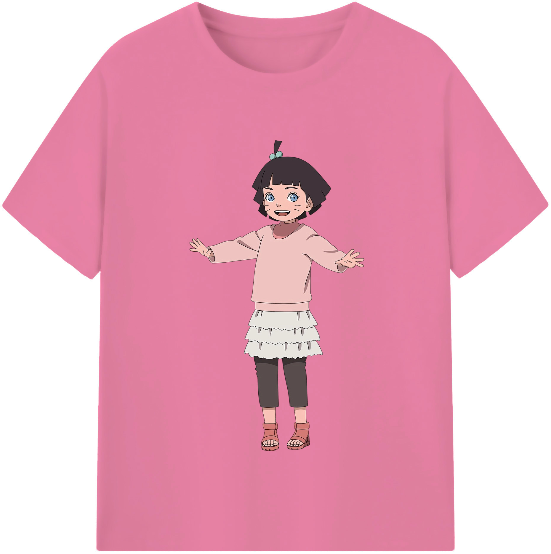 （画像用） NARUTO -ナルト- うずまき ヒマワリ Uzumaki Himawari 綿100％半袖Tシャツ（フロントプリント）